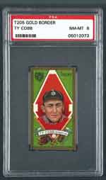 1911 Gold Border Ty Cobb T205 PSA 8 brought $60,439
