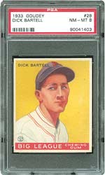 This 1933 Goudey #28 Dick Bartell in PSA 8 NM-MT brought $5,705.