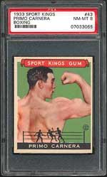 Primo Carnera is another noteworthy boxer featured in the 1933 Sport Kings set