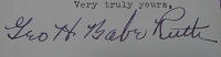 1943 Babe Ruth Signed Letter (Closeup)