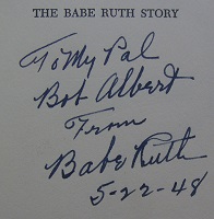 1948 Babe Ruth Signed Book