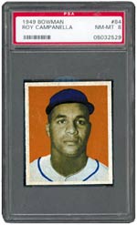 Campy's 1949 Bowman rookie card is always in demand