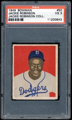 Jackie Robinson's Personal Rookie Card (PSA 3) - sold for $2,981