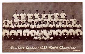 A 1952 Yankees Exhibit card.