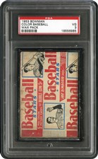1953 Bowman Color Baseball Unopened 5 Cent Wax Pack (3rd series) VG PSA 3 - Sold for: $12,389
