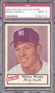 One of only three 1954 Dan Dee Mantles graded PSA 9 Mint by PSA