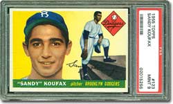 1955 Topps #123 Sandy Koufax PSA 9 MINT - sold for $15,850