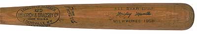 Mickey Mantle 1955 All-Star Game-Used (H&B) Bat found buyer in Mastronet auction