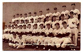 A 1956 Yankees Exhibit card.