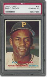 1957 Topps #76 Bob Clemente, PSA 10, sold for $17,454.