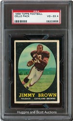 1958 Topps Football Cello Pack (Jim Brown-Top)