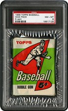 1958 Topps Baseball Unopened 5 Cent Wax Pack (6th series) NM-MT PSA 8 - Sold for: $14,351