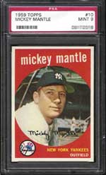 One of the keys to the find, a PSA Mint 9 Mantle