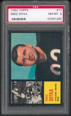 Chipping is the biggest obstacle for 1962 Topps football cards