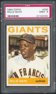 The 1964 Topps Willie Mays, always elusive in PSA 9