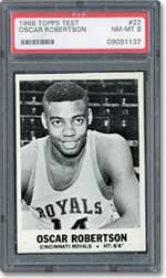This 1968 Topps Test Oscar Robertson in PSA NM-MT 8 sold for $3,183.