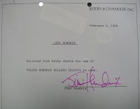 1969 Jimi Hendrix Signed Document