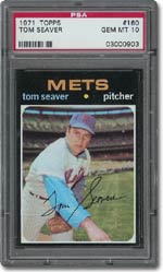1971 Topps #160 Tom Seaver, PSA 10, $6,271.
