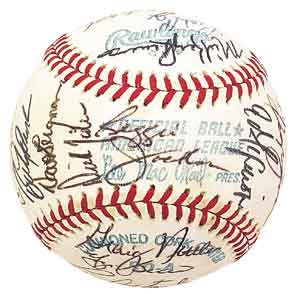 1977 New York Yankee team signed baseball sells for $10,972