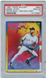 1997 Topps Gallery Peter Max Derek Jeter #PM1 (Peter Max Auto.)