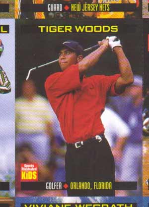 A 1999 SI Tiger Woods Uncut Sheet