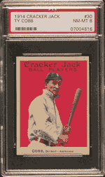 1914 Cracker Jack Ty Cobb 030 PSA NM-MT 8