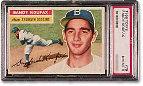 1956 Topps Koufax (PSA Graded NM-MT 8)