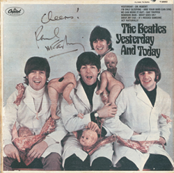 Little did he know he'd become a vegetarian when Paul McCartney and his band mates draped themselves in raw meat and doll parts. A rare copy of the notorious