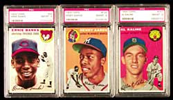 Probably the best set being offered,lot 1017, a 1954 Topps Baseball Setwith PSA Graded Cards.
