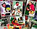 A sampling of lot 1072,a spectacular, complete setof 1951 Bowman Football cards.