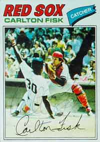 If the ink used to sign a baseball card is not dark, the autograph may fade over time. This Carlton Fisk signature is pulling a disappearing act.