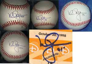 Various authentic McGwire signatures