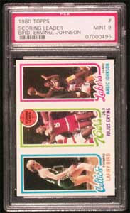 Rookie card of Magic Johnson and Larry Bird
