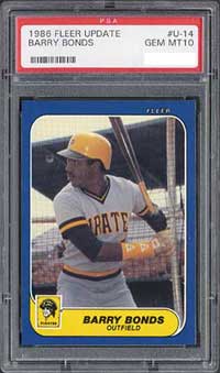 This 1986 Fleer Update PSA 10 is a rare find due to the traditionally poor centering and chipping along the edges