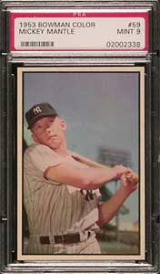 1953 Bowman Color Mickey Mantle 059 PSA MINT 9