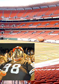 The Brown's stadium and a member of the infamous Dawg Pound.