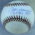 An Andre Dawson signed baseball -- a great item, but he was overlooked by the HOF