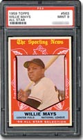 1959 Topps Willie Mays - PSA Graded Mint 9.
