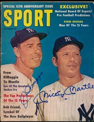 Joe DiMaggio and Mickey Mantle signed magazine