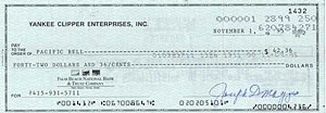 Joe DiMaggio Check