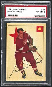 One of Gerry's sons enjoys Hockey cards