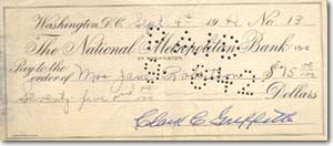 A personally signed cancelled check