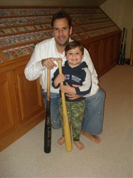 Hagberg says he has always tried to involve his kids in the history of baseball and the sports card hobby.