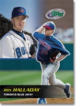 Toronto's Roy Halladay started and completed the most games, earning the records for most innings pitched and the most games won.