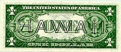 overprinted 'Hawaii money' from WWII