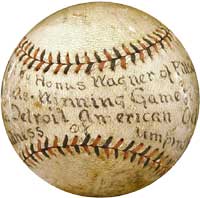 1909 World Series Game Ball hit by Honus Wagner