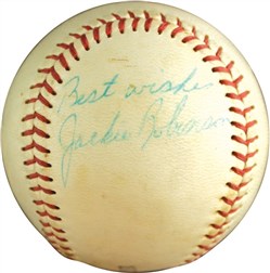 Jackie Robinson Signed Baseball