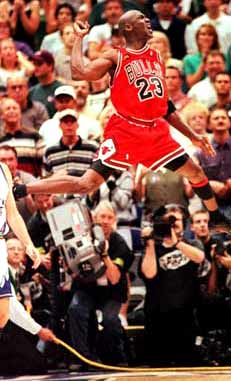 Jordan celebrates his finest moment.