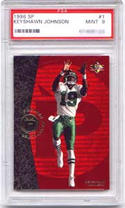 A 1996 SP Keyshawn Johnson #1 in Mint 9.