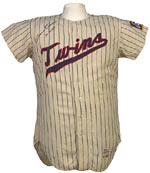Flannel jerseys, like this Killebrew jersey, are considerably more popular than knits.